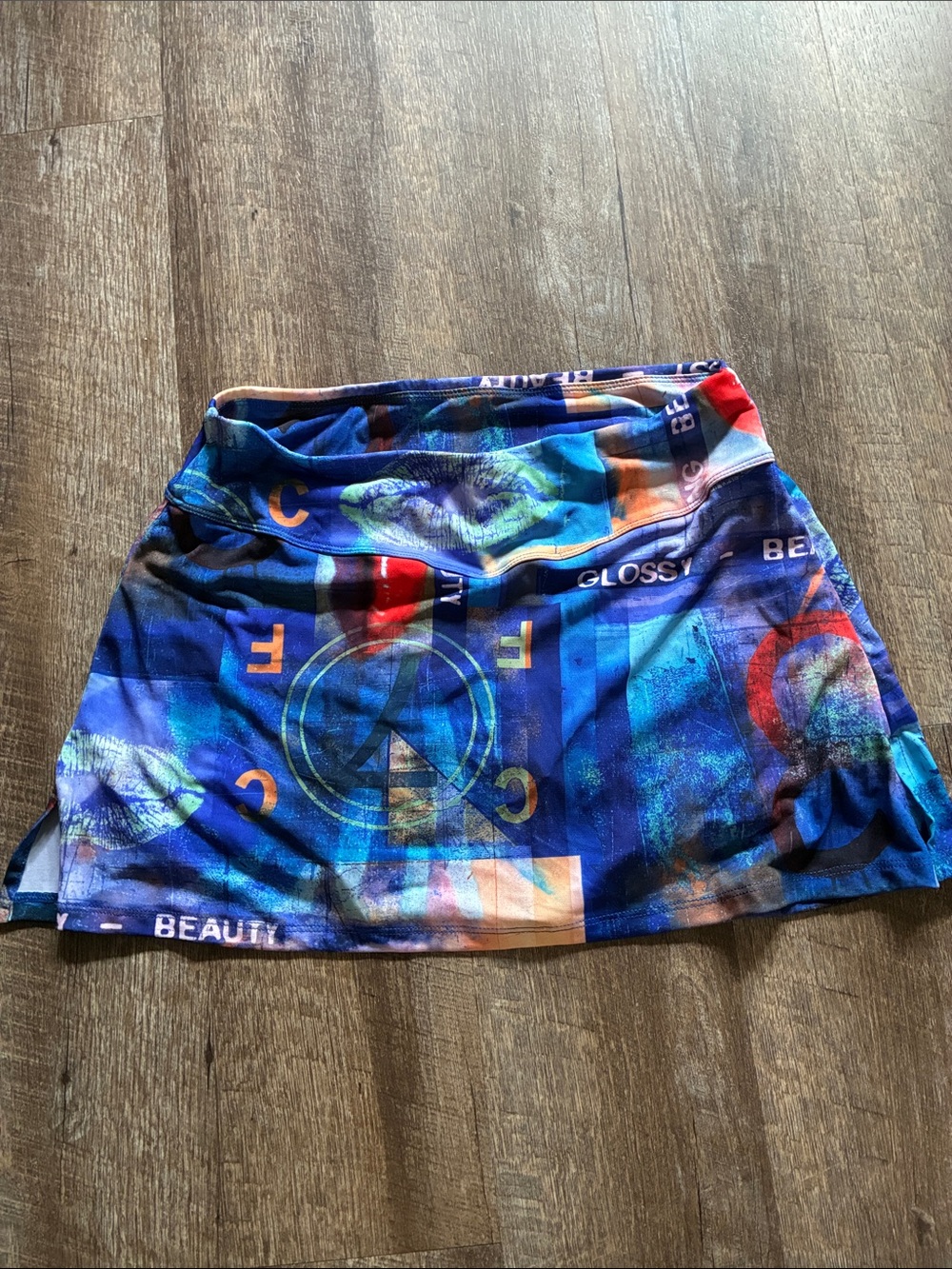 Blue Graphic Print Women's Skirt